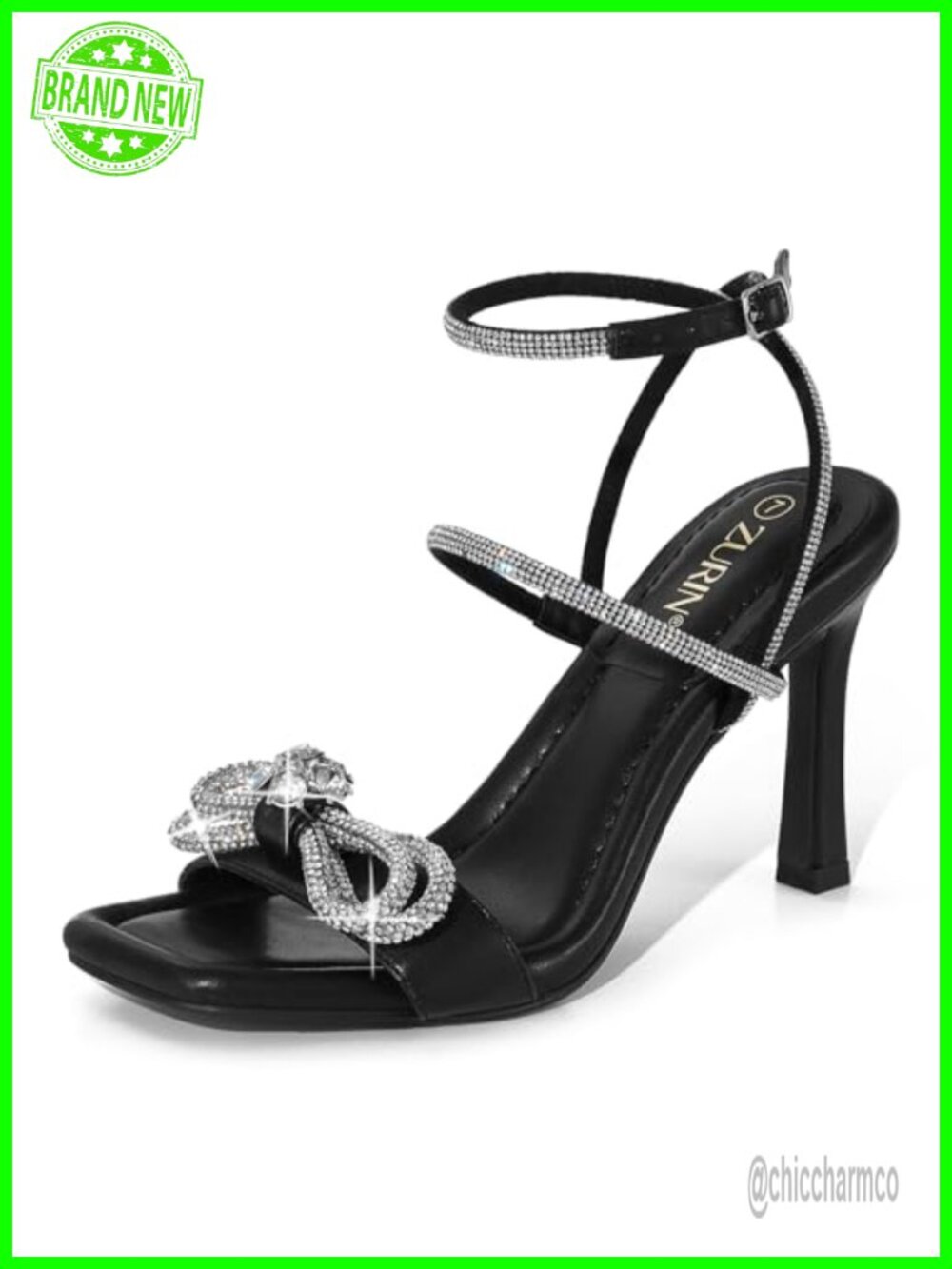 Rhinestone Bow Heels Sparkly Stiletto High Heel Sandals Prom Evening